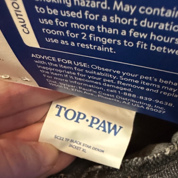 Top Paw Black Denim with White Stars XL - Picture 5 of 6